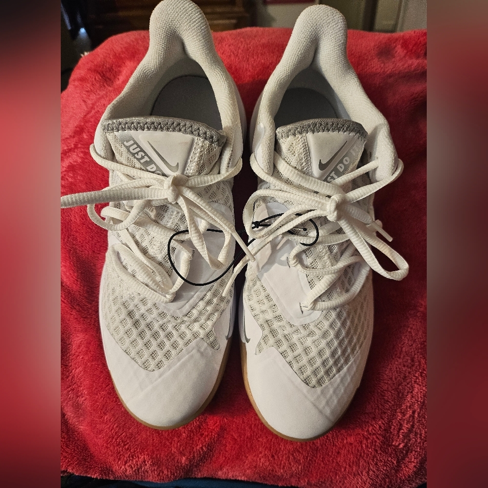 Nike Zoom Hyperspeed Court Sneakers Men 6.5 Wm 8 White Silver Volleyball - Picture 7 of 10
